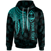 Guam Custom Hoodie Polynesian Wings (TurQuoiSe) Unisex Turquoise - Polynesian Pride