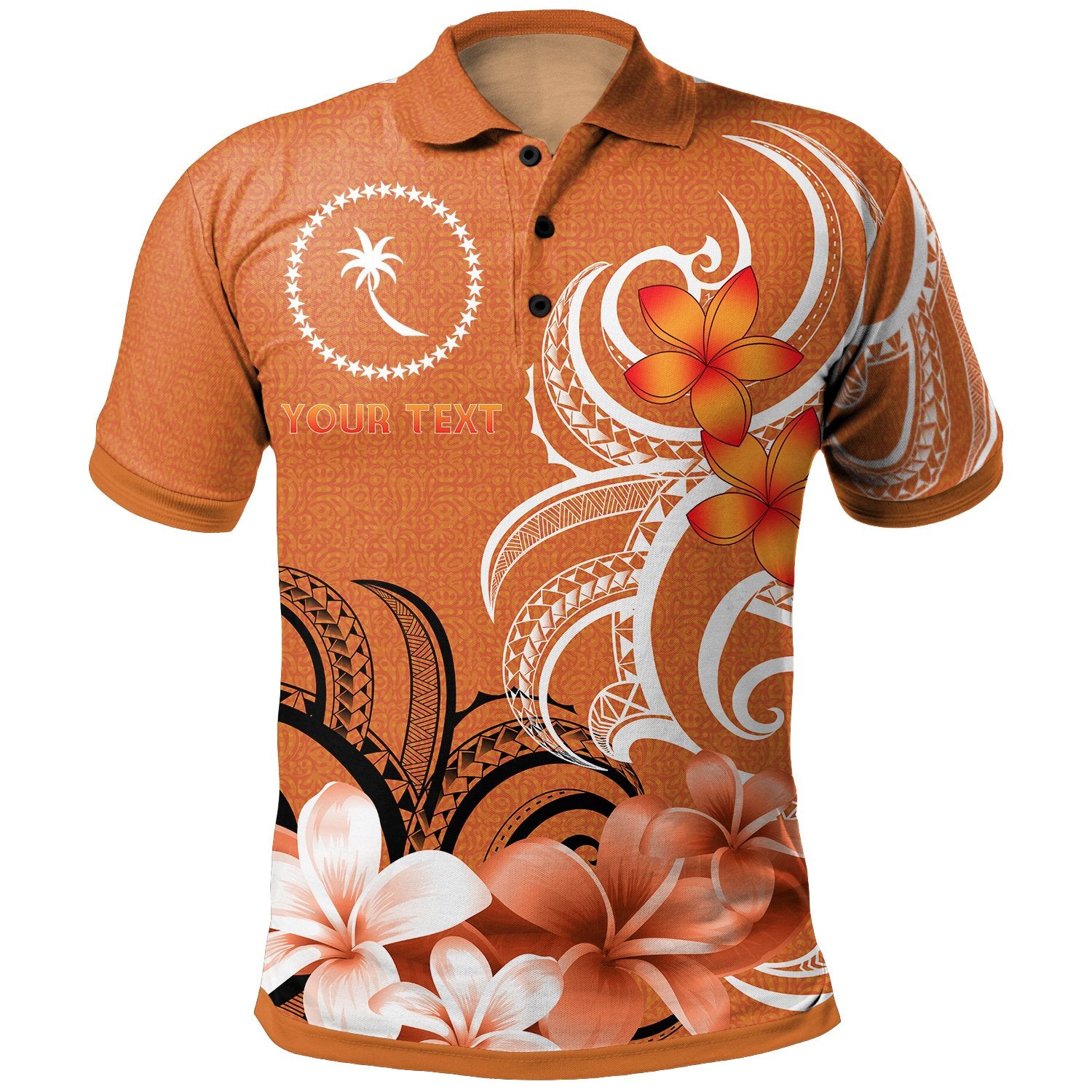 Custom Chuuk Custom Polo Shirt Chuuk Spirit Unisex Orange - Polynesian Pride