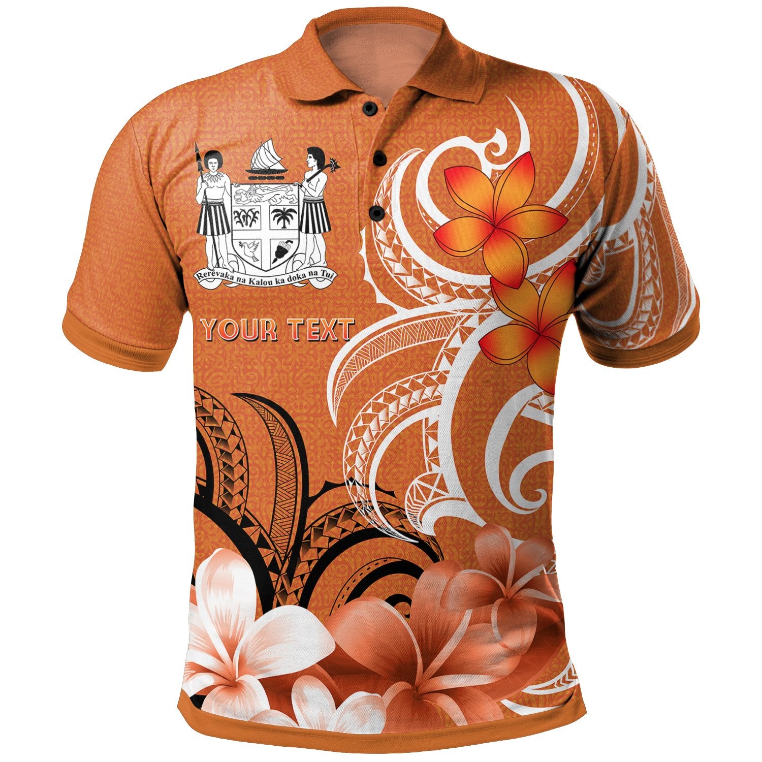 Custom Fiji Custom Polo Shirt Vitian Spirit Unisex Orange - Polynesian Pride
