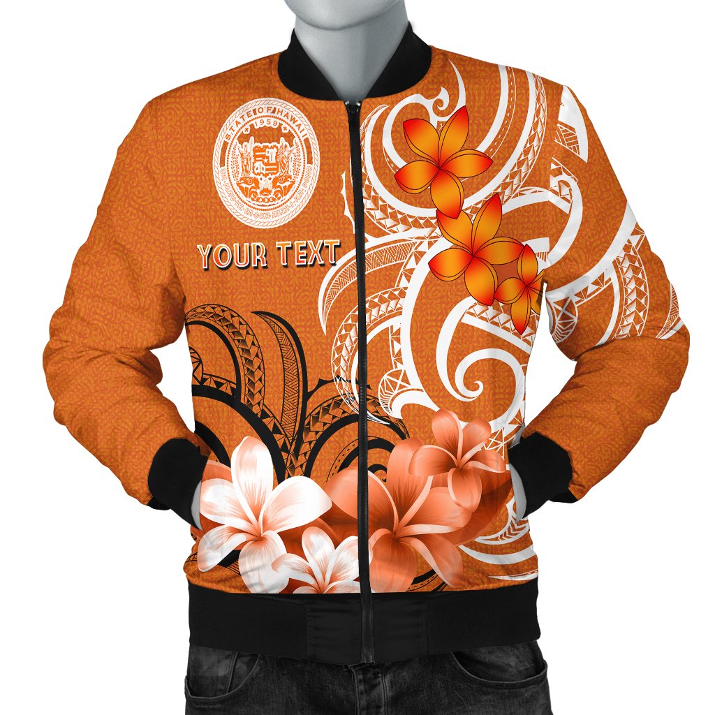 Custom Hawaii Personalised Men's Bomber Jacket - Hawaii Seal Hawaiian Spirit Orange - Polynesian Pride