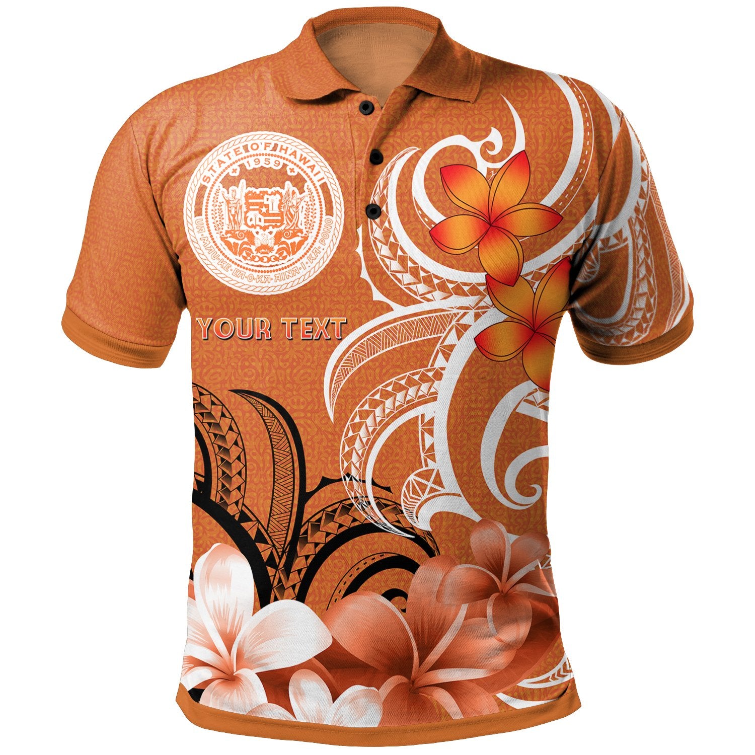 Custom Hawaii Custom Polo Shirt Hawaii Seal Hawaiian Spirit Unisex Orange - Polynesian Pride