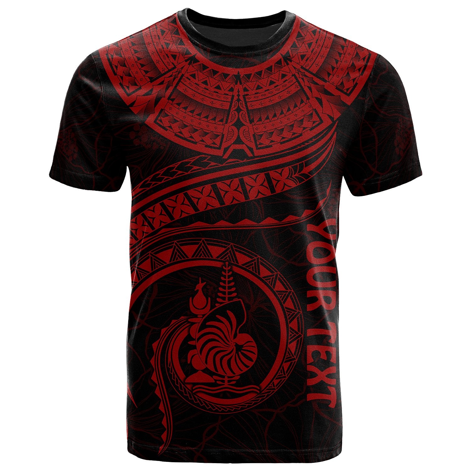 New Caledonia Polynesian Custom T Shirt New Caledonia Waves (Red) Unisex Red - Polynesian Pride