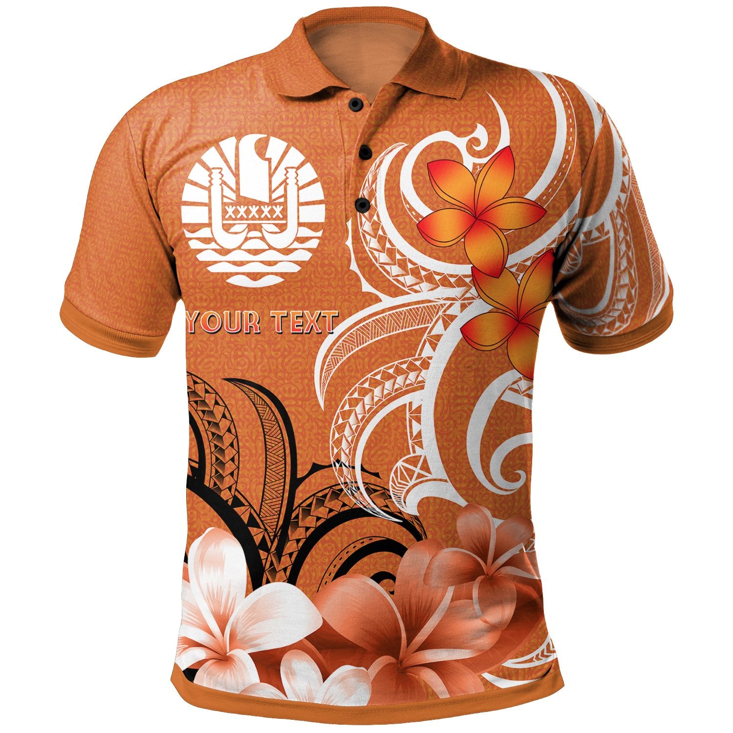 Custom Tahiti Custom Polo Shirt Tahitians Spirit Unisex Orange - Polynesian Pride