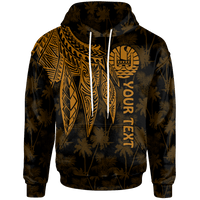 Tahiti Custom Hoodie Polynesian Wings (Golden) Unisex Golden - Polynesian Pride