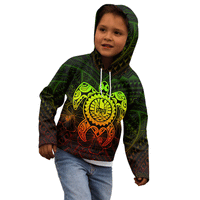 Tahiti Polynesian Hoodie Vintage Polynesian Turtle (Reggae) - Polynesian Pride
