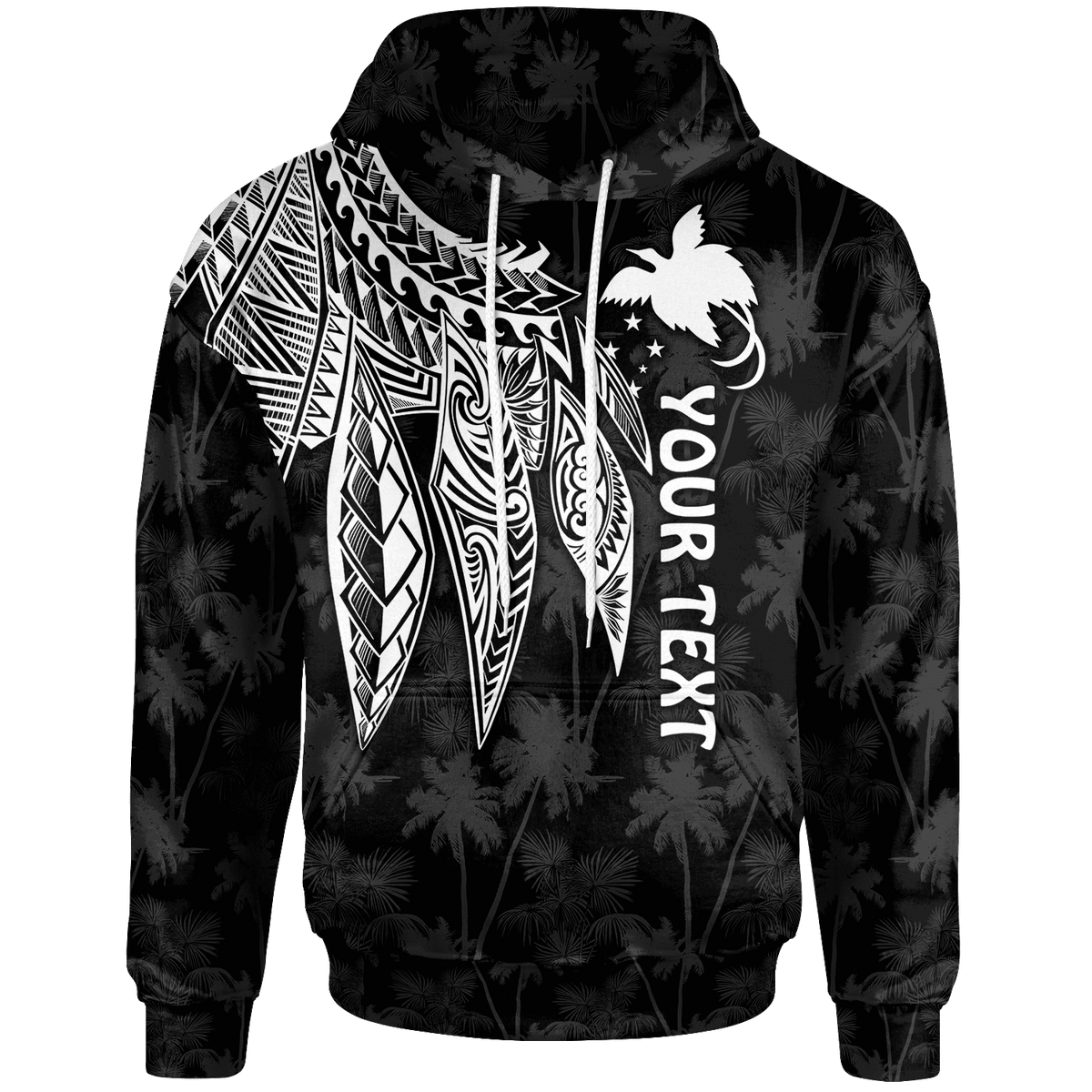 Papua New Guinea Custom Hoodie Polynesian Wings (White) Unisex White - Polynesian Pride
