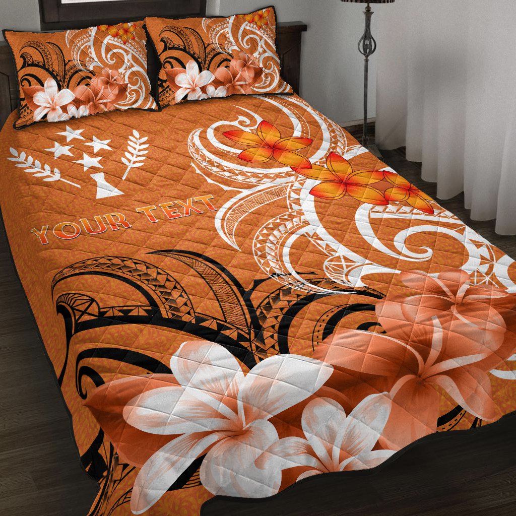 Custom Kosrae Personalised Quilt Bed Set - Kosrae Spirit Orange - Polynesian Pride