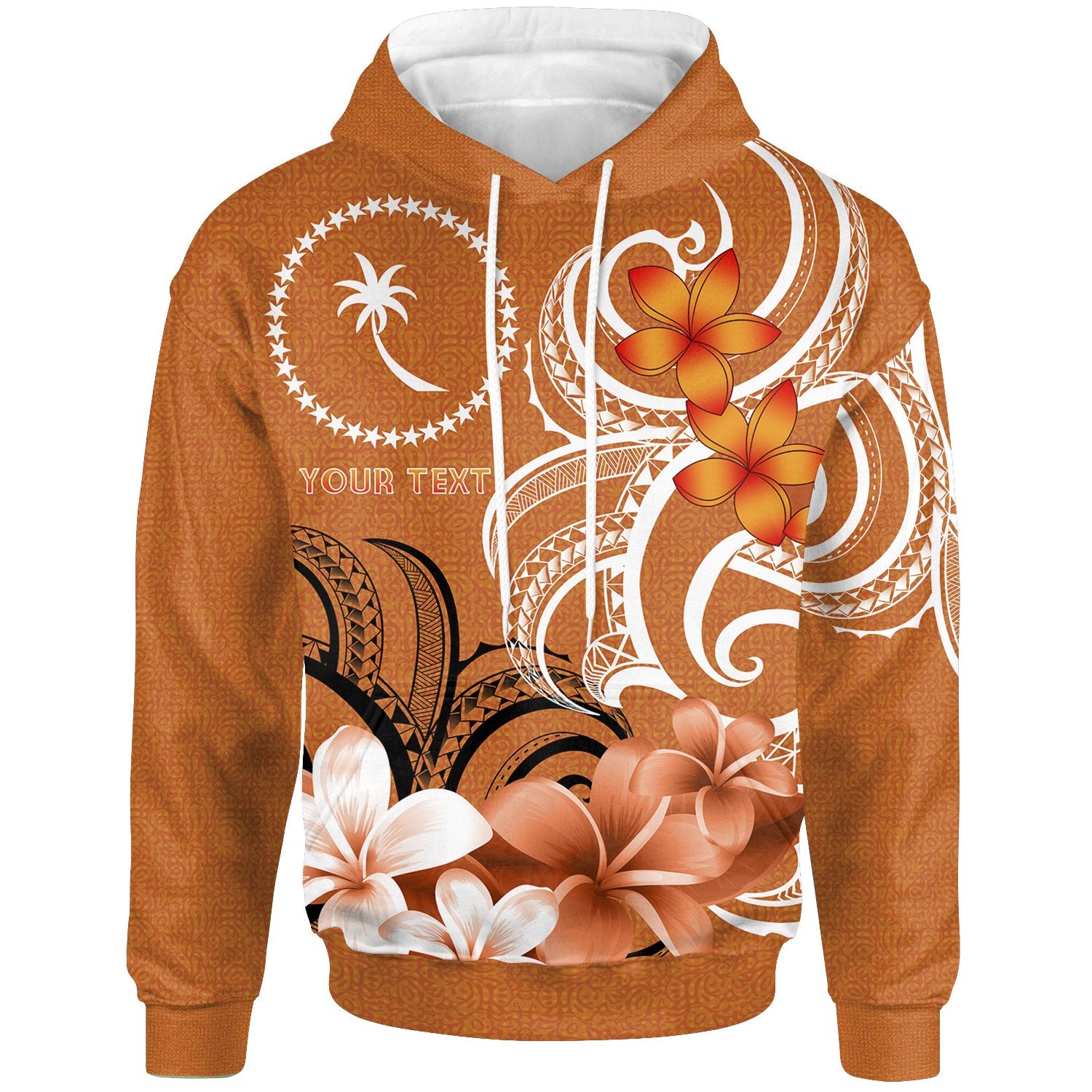 Custom Chuuk Custom Hoodie Chuuk Spirit Unisex Orange - Polynesian Pride