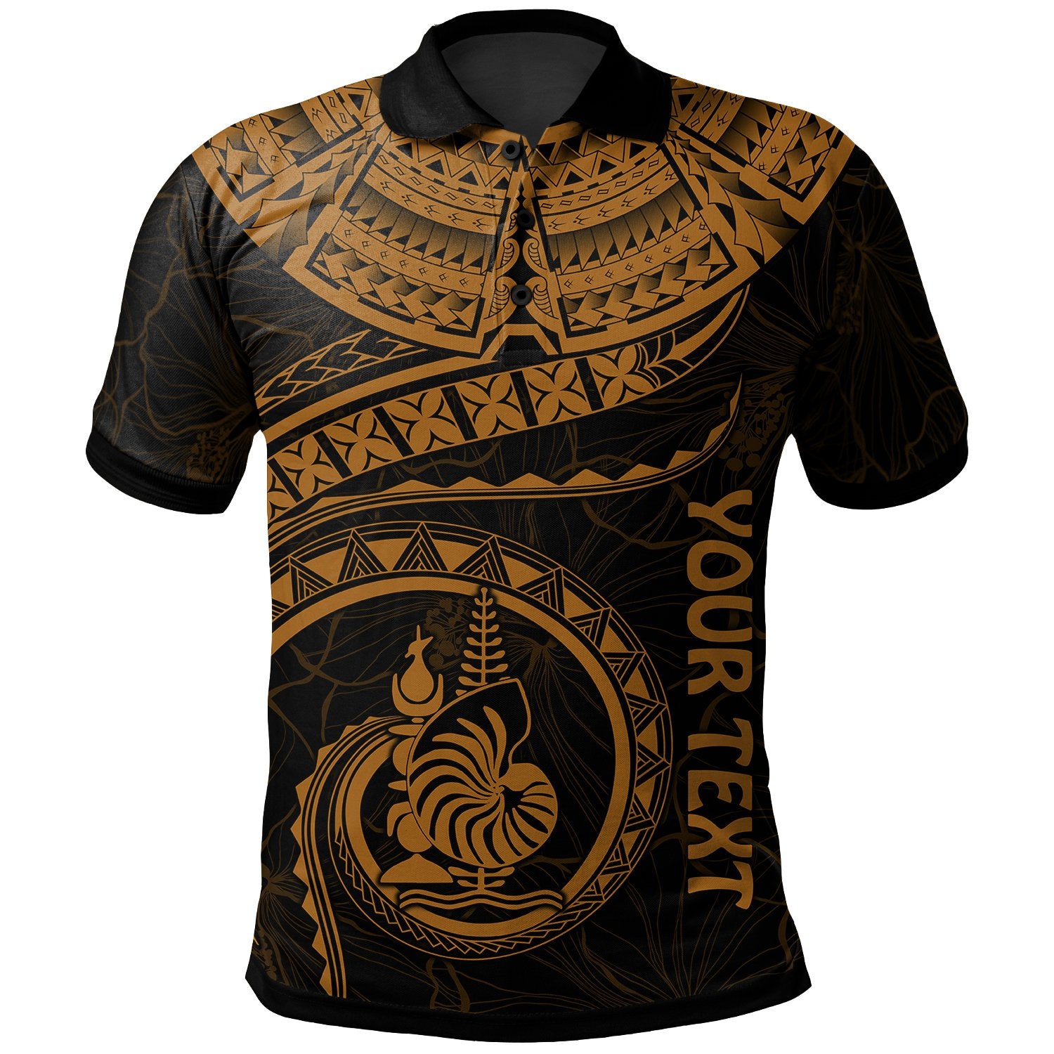 New Caledonia Polynesian Custom Polo Shirt Polynesian Waves (Golden) Unisex Golden - Polynesian Pride