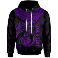 New Caledonia Polynesian Custom Hoodie New Caledonia Waves (Purple) Unisex Purple - Polynesian Pride