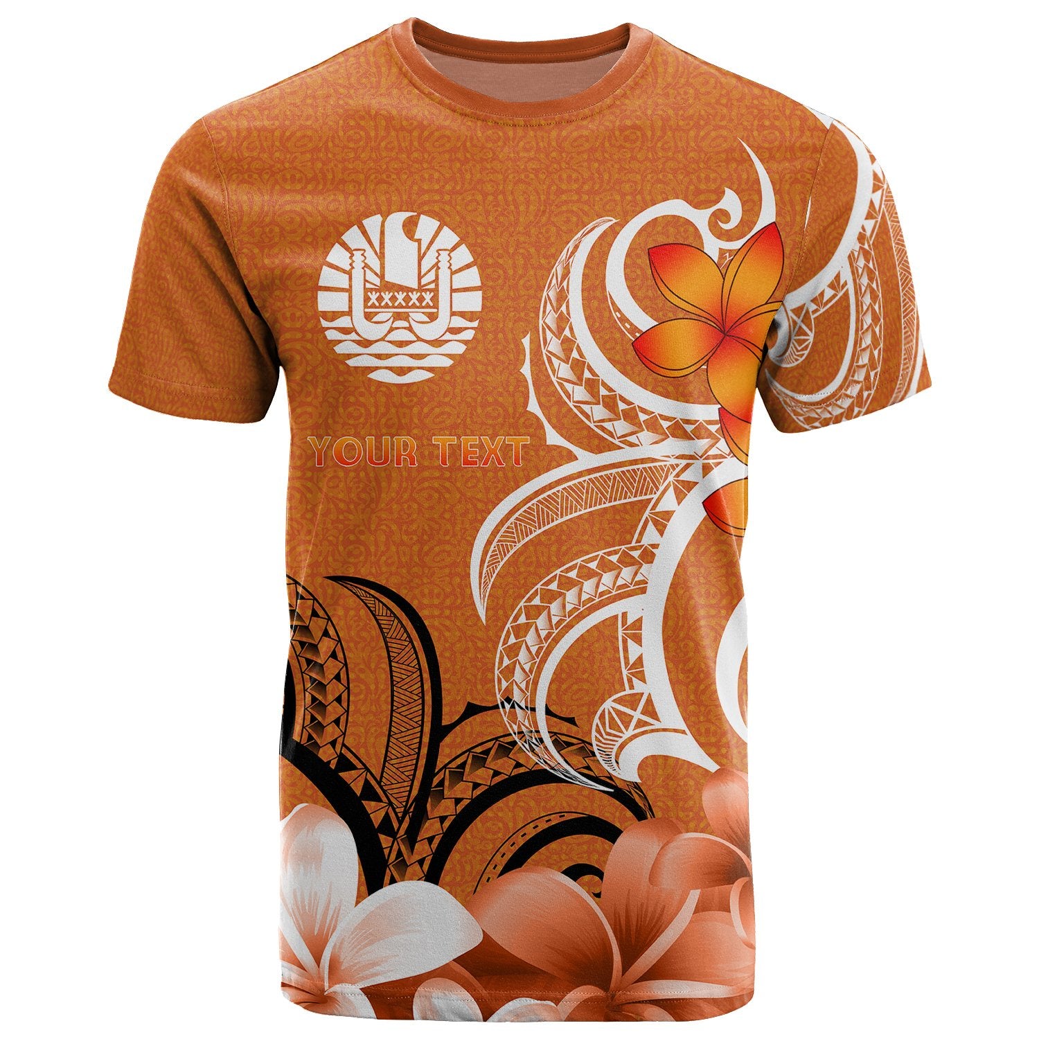 Custom Tahiti Custom T Shirt Tahitians Spirit Unisex Orange - Polynesian Pride