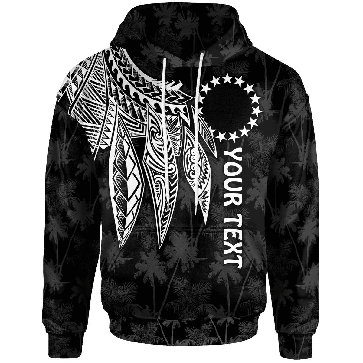 Cook Islands Custom Hoodie Polynesian Wings (White) Unisex White - Polynesian Pride