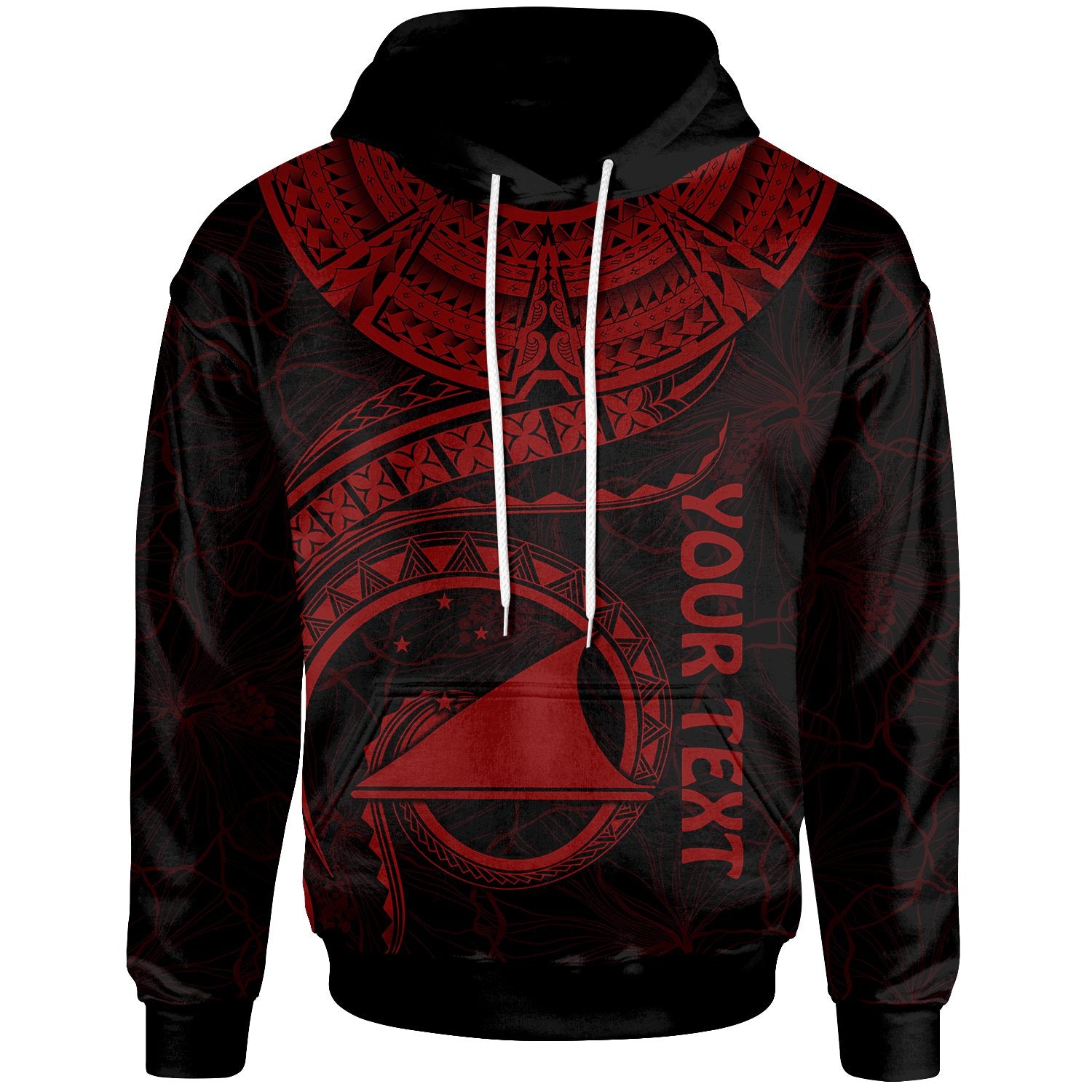 Tokelau Polynesian Custom Hoodie Tokelau Waves (Red) Unisex Red - Polynesian Pride