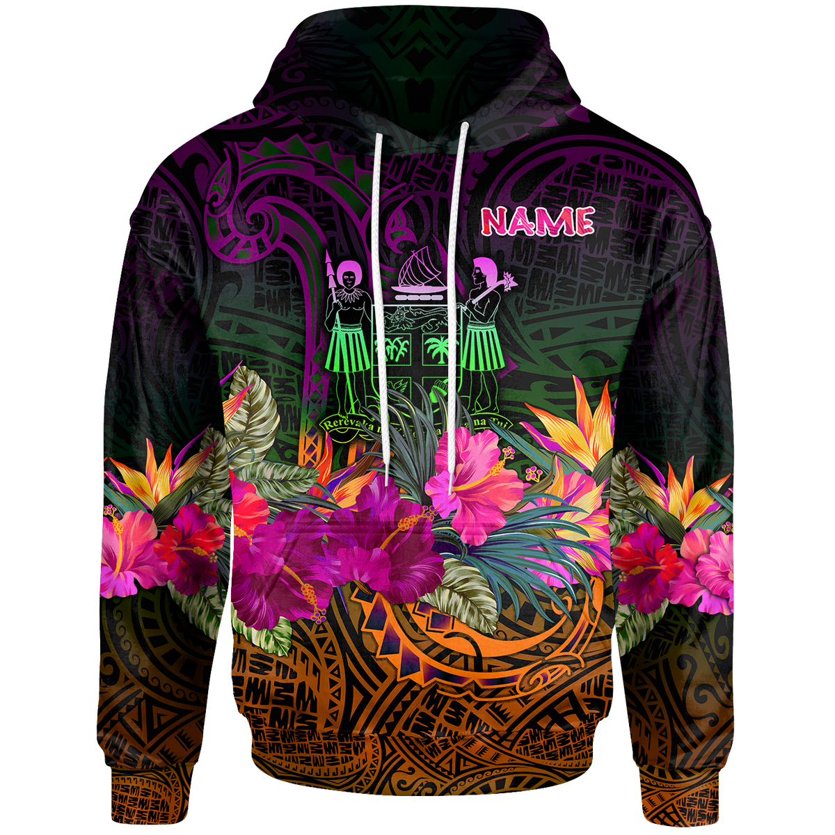 Fiji Custom Hoodie Summer Hibiscus Unisex Reggae - Polynesian Pride