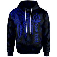 Vanuatu Custom Hoodie Polynesian Wings (Blue) Unisex Blue - Polynesian Pride