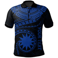 Nauru Polynesian Custom Polo Shirt Nauru Waves (Blue) Unisex Blue - Polynesian Pride