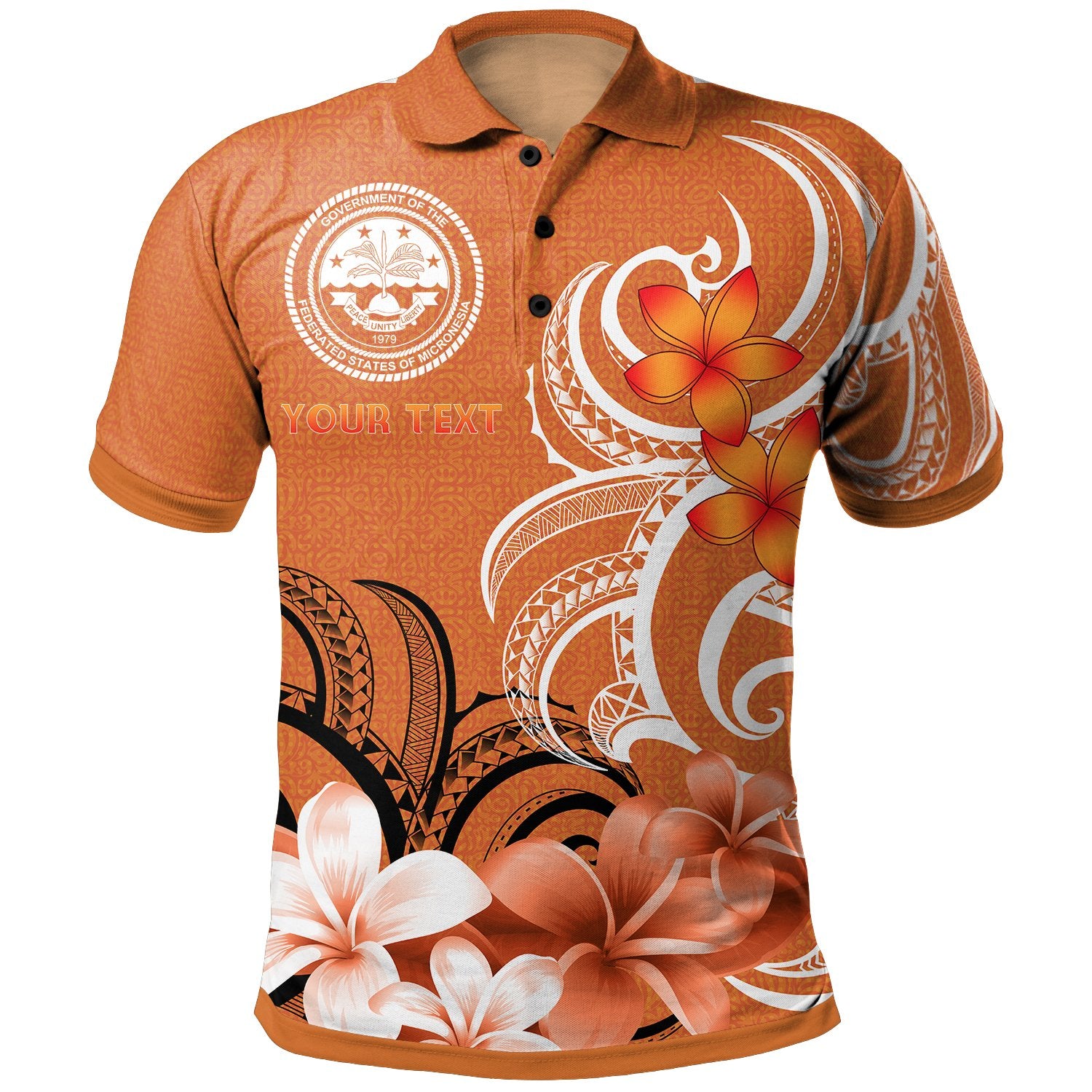 Custom FSM Custom Polo Shirt FSM Spirit Unisex Orange - Polynesian Pride