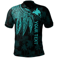 Papua New Guinea Custom Polo Shirt Polynesian Wings (TurQuoiSe) Unisex Turquoise - Polynesian Pride