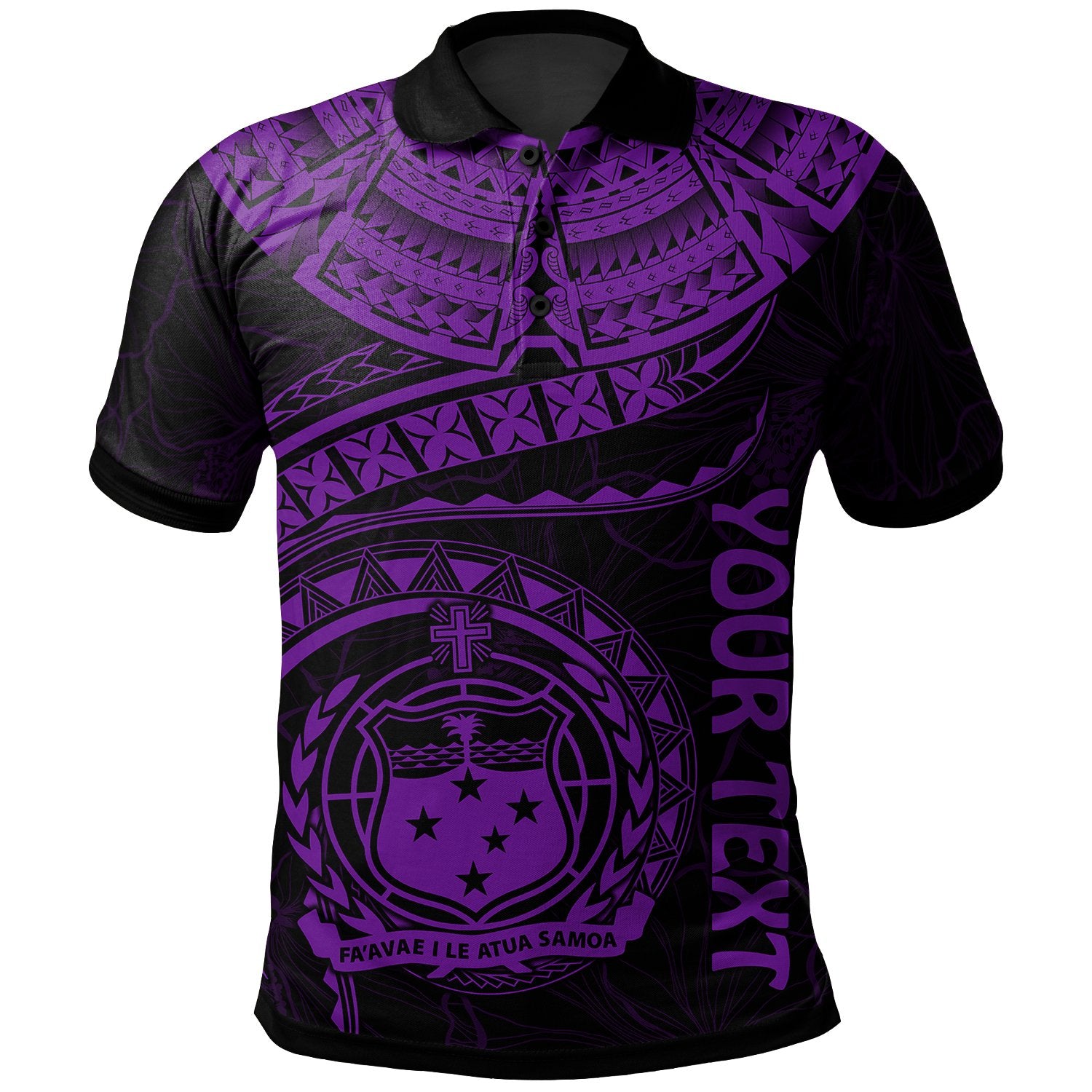 Polynesian Samoa Custom Polo Shirt Samoan Waves (Purple) Unisex Purple - Polynesian Pride