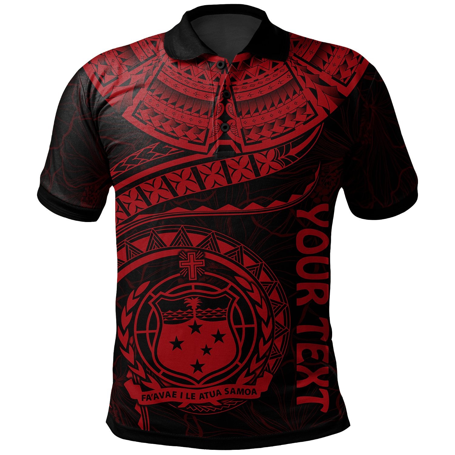 Polynesian Samoa Custom Polo Shirt Samoan Waves (Red) Unisex Red - Polynesian Pride