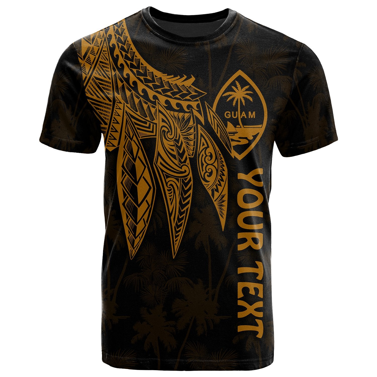 Guam Custom T Shirt Polynesian Wings (Golden) Unisex Golden - Polynesian Pride