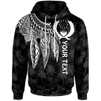 Pohnpei Custom Hoodie Polynesian Wings (White) Unisex White - Polynesian Pride