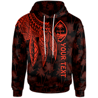 Guam Custom Hoodie Polynesian Wings (Red) Unisex Red - Polynesian Pride
