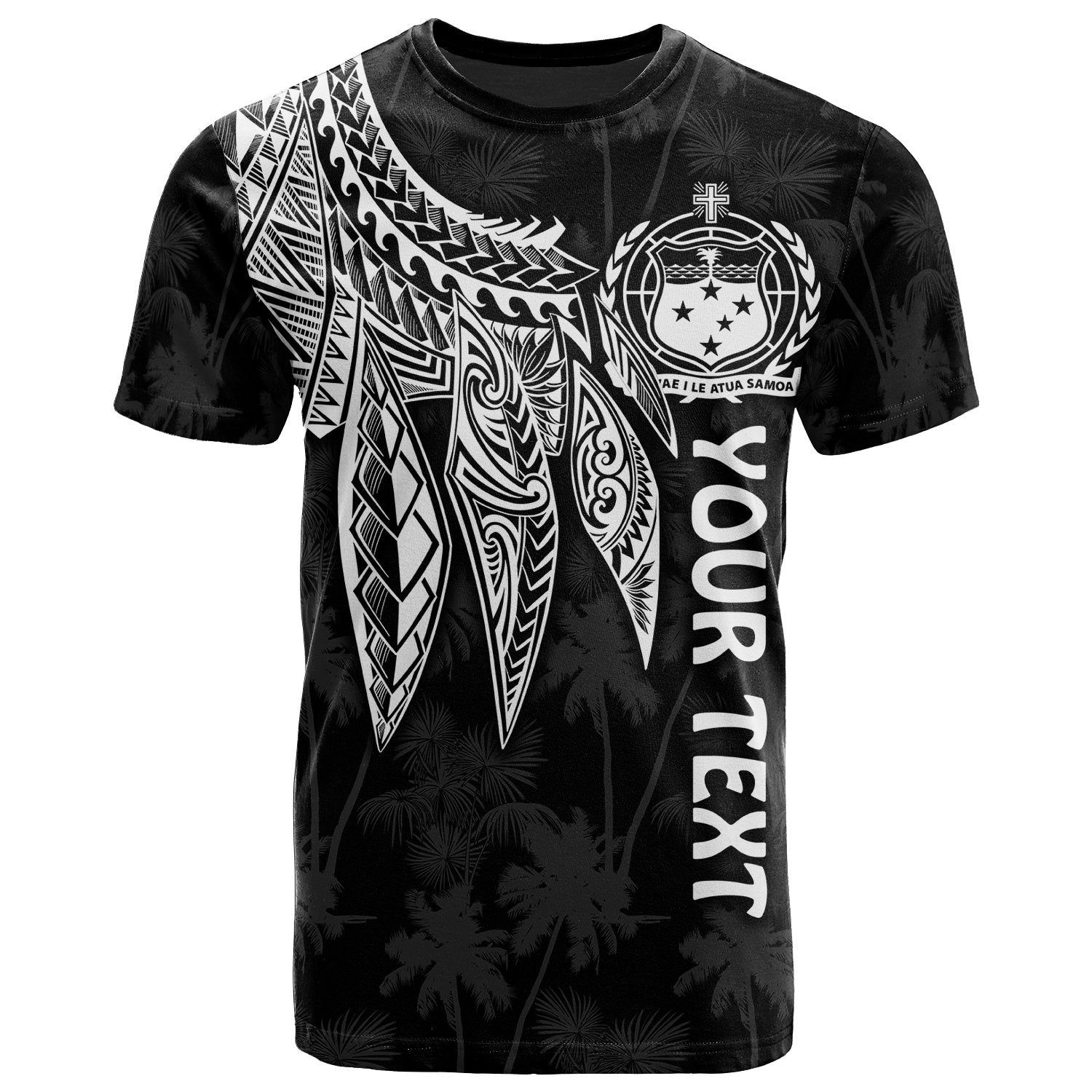 Samoa Custom T shirt Polynesian Wings (White) Art - Polynesian Pride