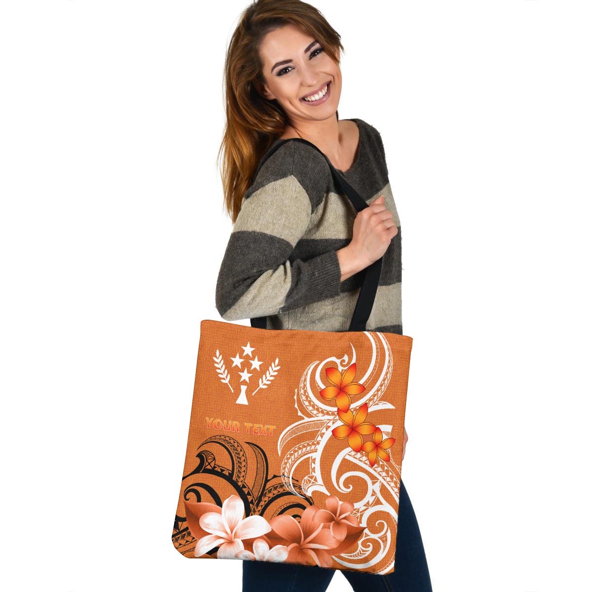 Custom Kosrae Personalised Tote Bags - Kosrae Spirit Tote Bag One Size Orange - Polynesian Pride