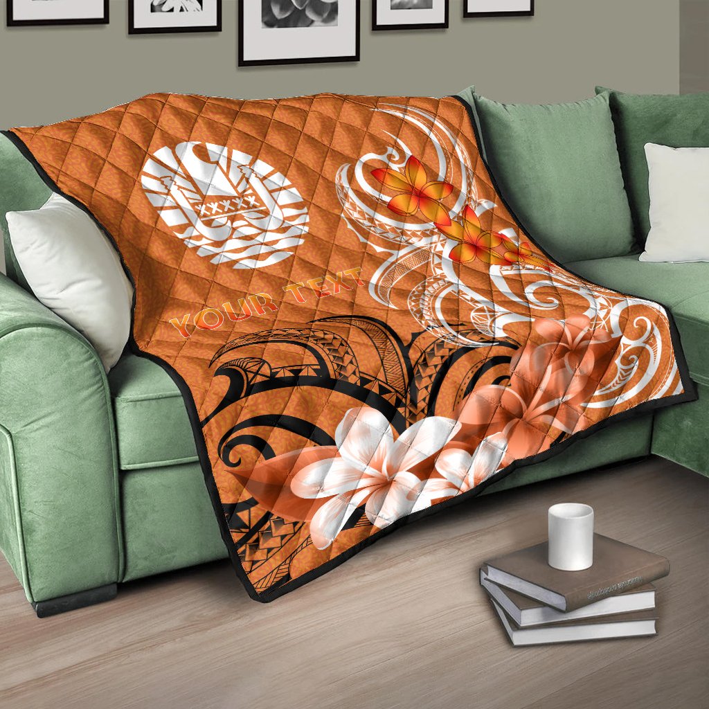 Custom Tahiti Personalised Premium Quilt - Tahitians Spirit Orange - Polynesian Pride