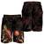 Marshall Islands Polynesian Men's Shorts - Turtle With Blooming Hibiscus Gold - Polynesian Pride