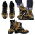 samoa Leather Boots - Polynesian Gold Chief Version Black - Polynesian Pride