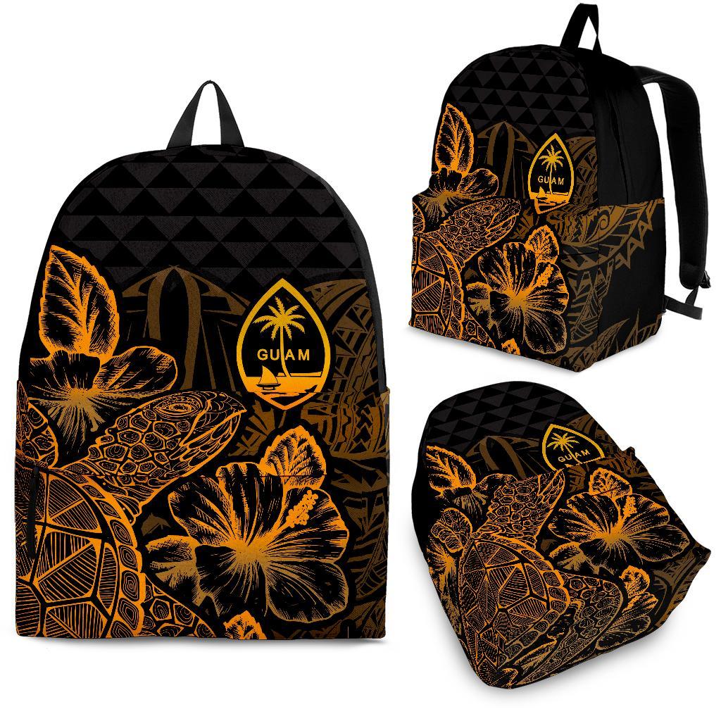 Guam Polynesian Backpack Turtle Hibiscus Gold Gold - Polynesian Pride