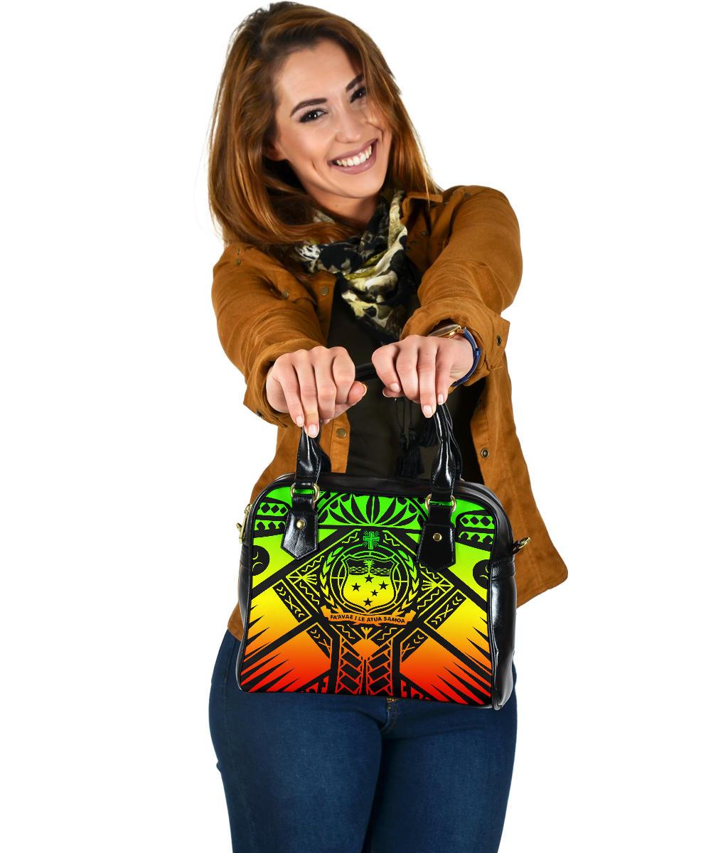 Samoa Polynesian Shoulder Handbag - Samoa Reggae Seal with Polynesian Tattoo - Polynesian Pride