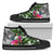 American Samoa High Top Shoes White - Turtle Plumeria Banana Leaf Unisex Black - Polynesian Pride