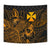 Wallis And Futuna Tapestry - Turtle Hibiscus Pattern Gold - Polynesian Pride