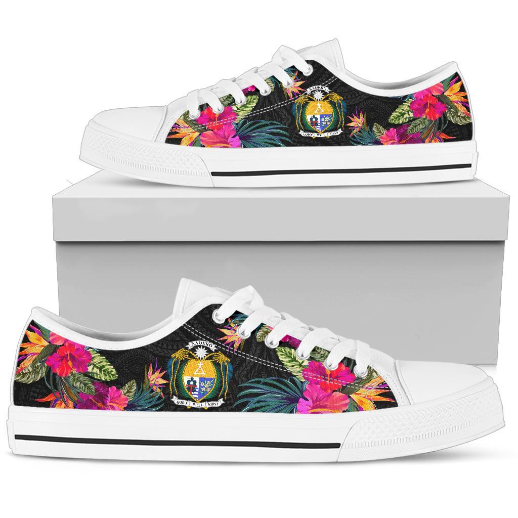 Nauru Low Top Shoe - Hibiscus Polynesian Pattern - Polynesian Pride