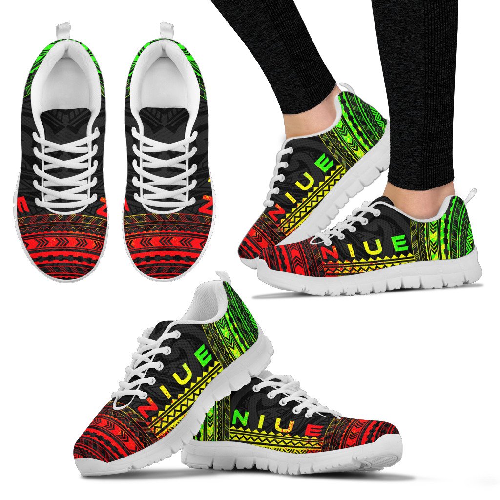 Niue Sneakers - Niue Polynesian Chief Tattoo Reggae Version - Polynesian Pride