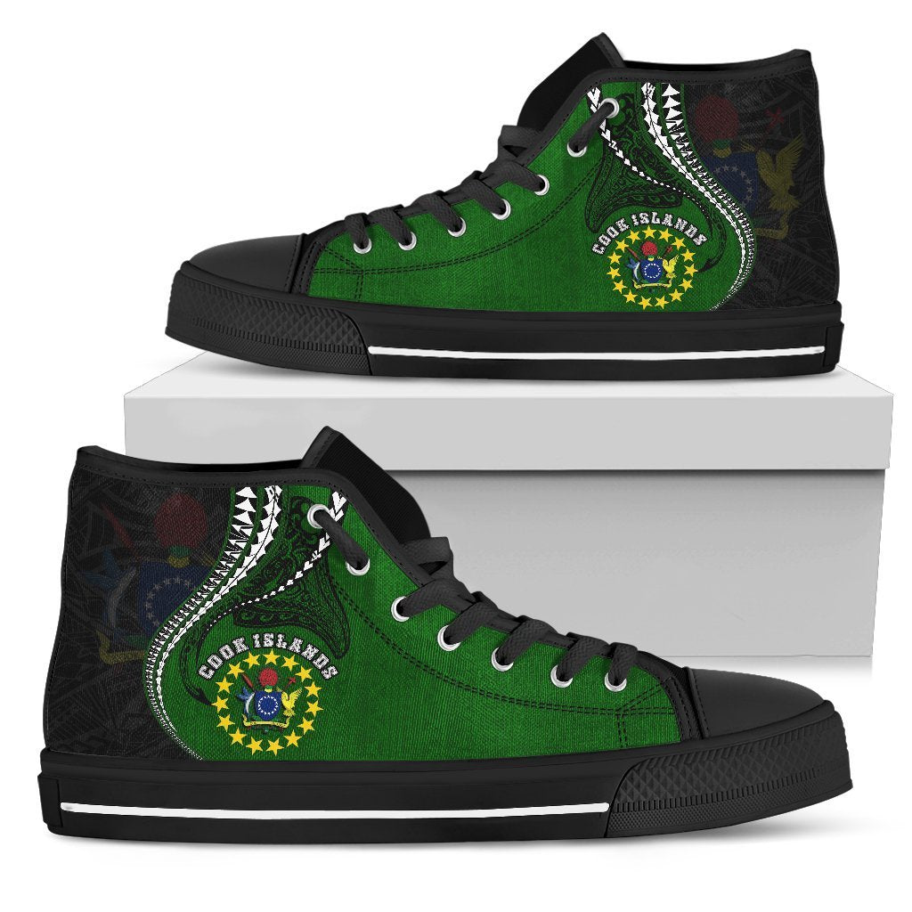 Cook Islands Shoe Kanaloa Tatau Gen CK (Hight Top) Women Black - Polynesian Pride