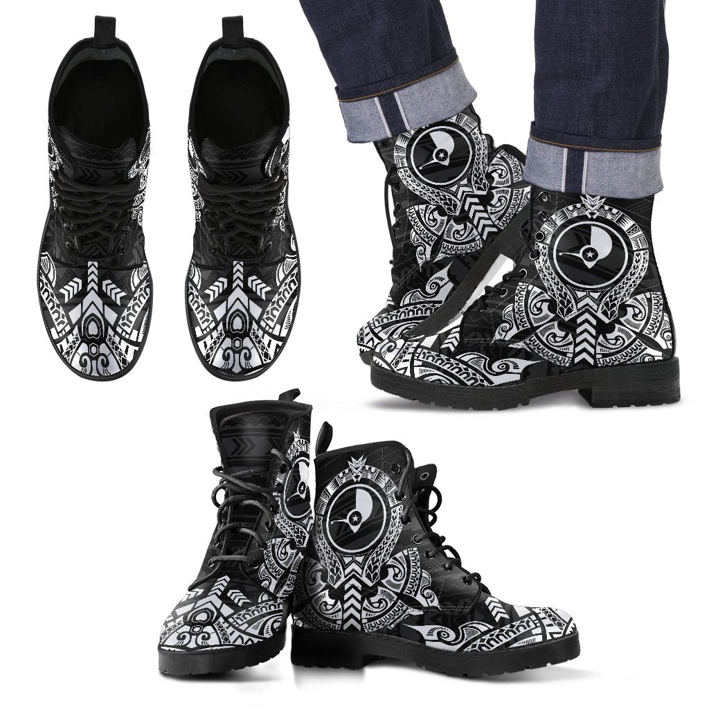 Yap Leather Boots - Tribal White - Polynesian Pride