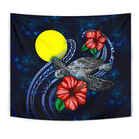Palau Polynesian Tapestry - Blue Turtle Hibiscus - Polynesian Pride