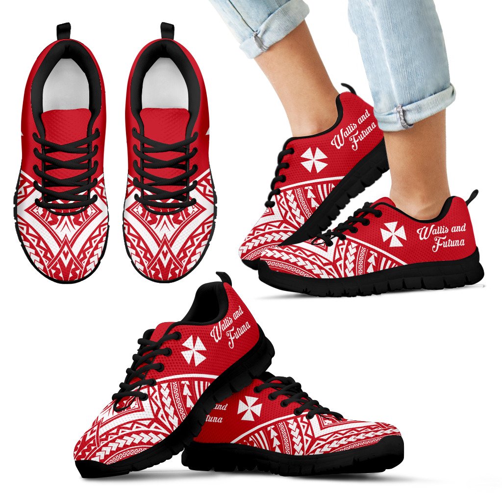 Wallis And Futuna Sneakers - Wallis And Futuna Coat Of Arms Polynesian Tattoo - Polynesian Pride