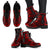 Society Islands Leather Boots - Polynesian Tattoo Red - Polynesian Pride