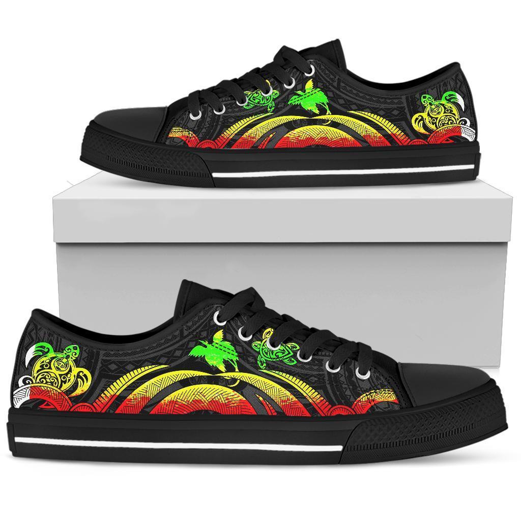 Papua New Guinea Low Top Canvas Shoes - Reggae Tentacle Turtle - Polynesian Pride