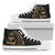 Guam Polynesian High Top Shoes - Gold Tribal Wave Unisex White - Polynesian Pride