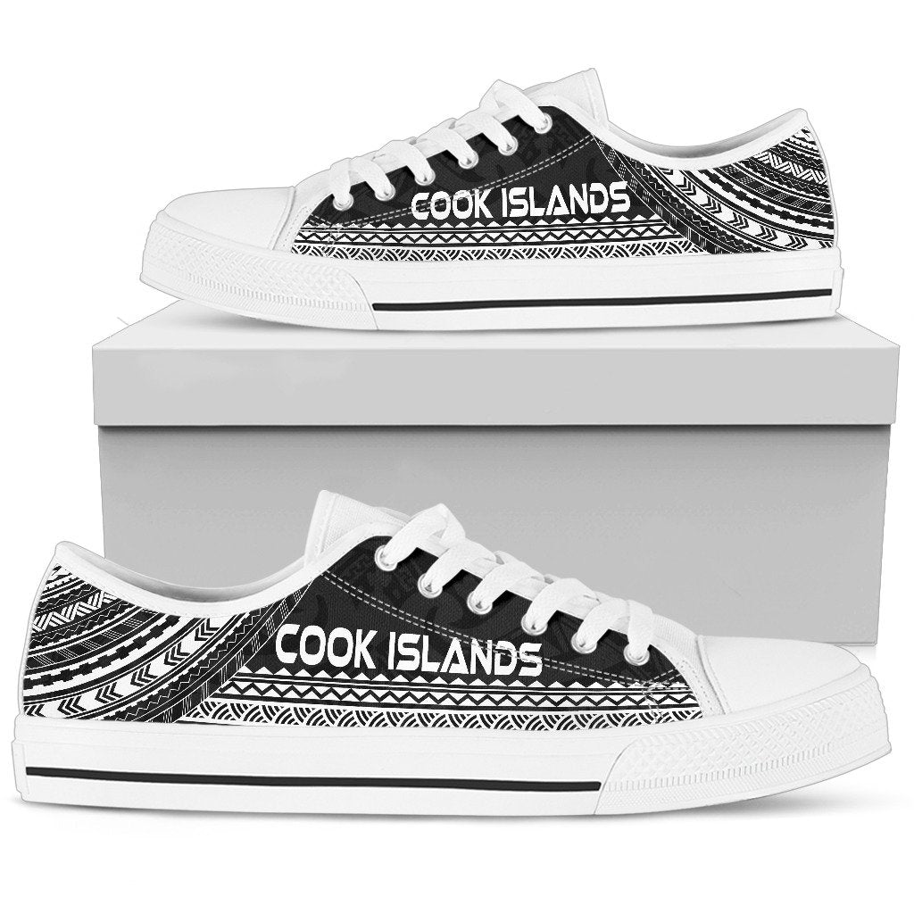 Cook Islands Low Top Shoes - Polynesian Black Chief Version - Polynesian Pride