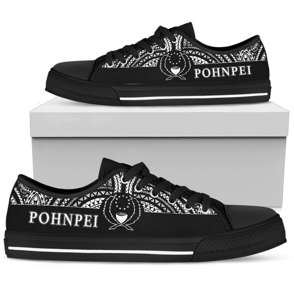Pohnpei Low Top Shoes - Micronesian Black Style - Polynesian Pride