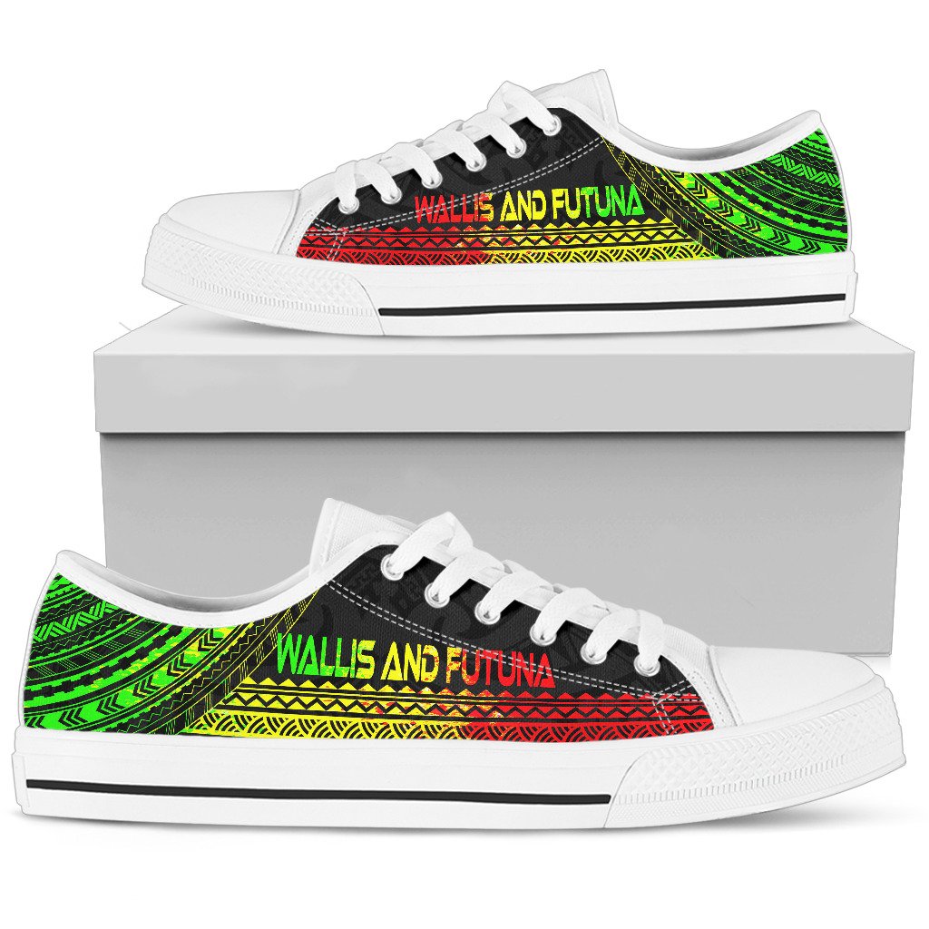 Wallis And Futuna Low Top Shoes - Polynesian Reggae Chief Version - Polynesian Pride