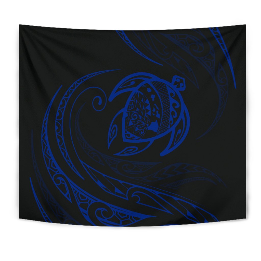 Hawaii Turtle Tapestry - Blue - Frida Style - Polynesian Pride