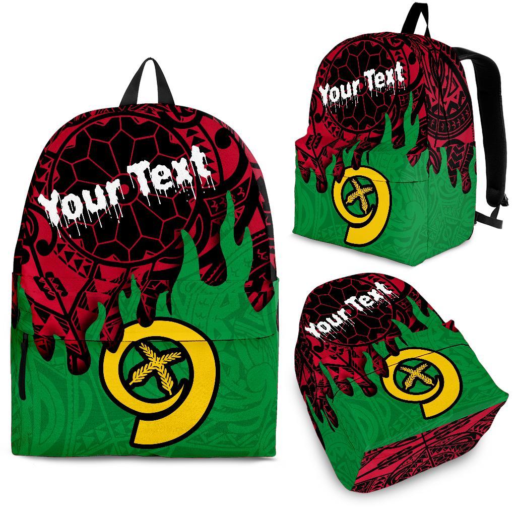 Vanuatu Custom Personalised Backpack - Melting Style Green - Red - Polynesian Pride